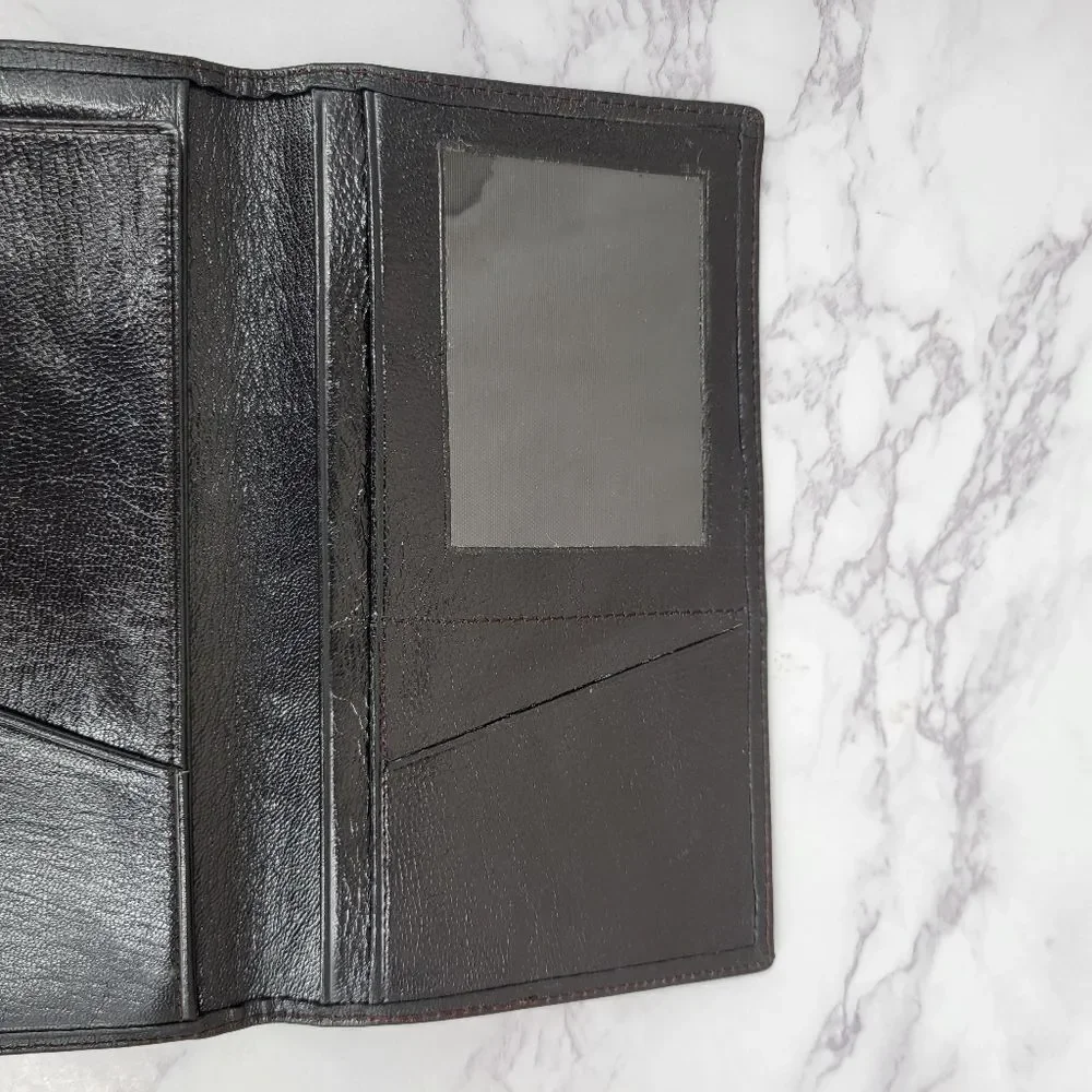 Lord Buxton Vintage Black Leather Wallet Shrunken Goat Skin